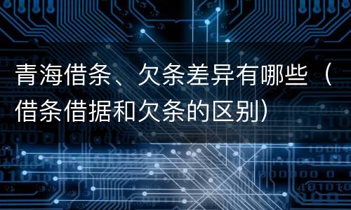 青海借条、欠条差异有哪些（借条借据和欠条的区别）