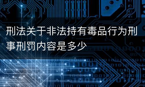 刑法关于非法持有毒品行为刑事刑罚内容是多少