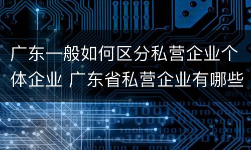 广东一般如何区分私营企业个体企业 广东省私营企业有哪些
