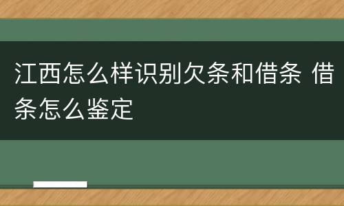 江西怎么样识别欠条和借条 借条怎么鉴定