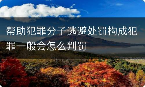 帮助犯罪分子逃避处罚构成犯罪一般会怎么判罚