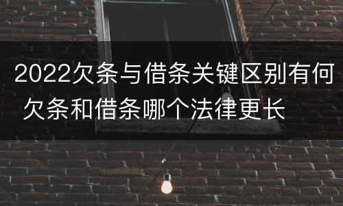 2022欠条与借条关键区别有何 欠条和借条哪个法律更长