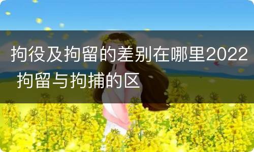 拘役及拘留的差别在哪里2022 拘留与拘捕的区