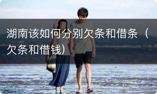 湖南该如何分别欠条和借条（欠条和借钱）