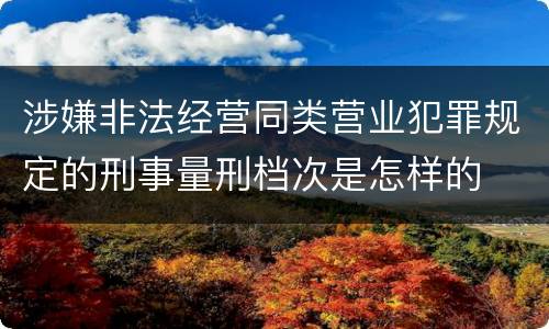 涉嫌非法经营同类营业犯罪规定的刑事量刑档次是怎样的