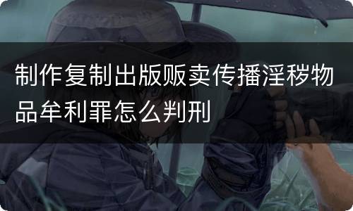 制作复制出版贩卖传播淫秽物品牟利罪怎么判刑