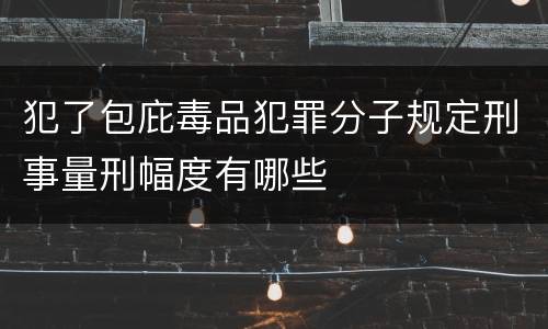 犯了包庇毒品犯罪分子规定刑事量刑幅度有哪些