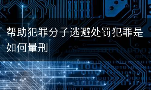 帮助犯罪分子逃避处罚犯罪是如何量刑