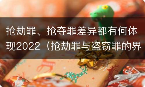 抢劫罪、抢夺罪差异都有何体现2022（抢劫罪与盗窃罪的界限）