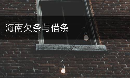海南欠条与借条