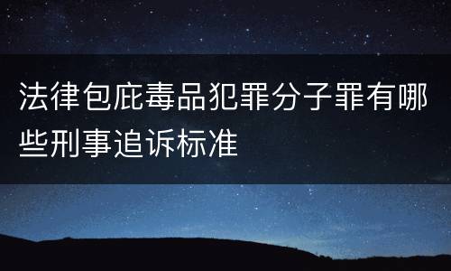 法律包庇毒品犯罪分子罪有哪些刑事追诉标准