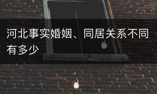河北事实婚姻、同居关系不同有多少