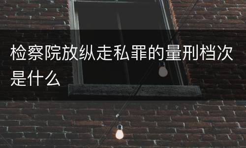 检察院放纵走私罪的量刑档次是什么