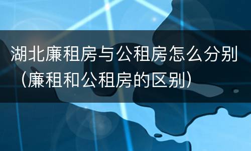 湖北廉租房与公租房怎么分别（廉租和公租房的区别）