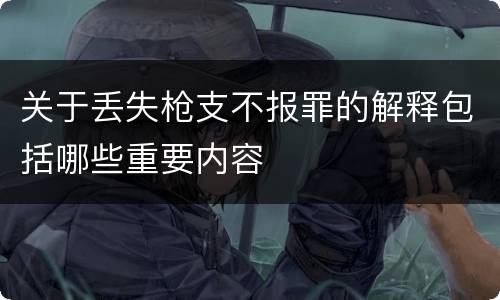 关于丢失枪支不报罪的解释包括哪些重要内容