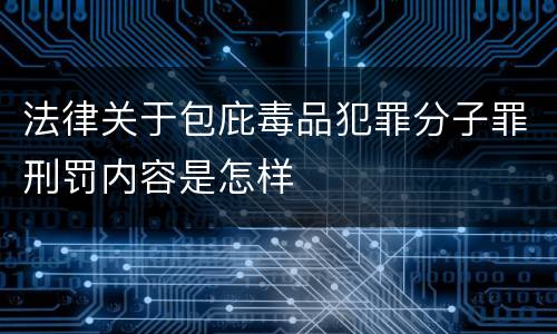 法律关于包庇毒品犯罪分子罪刑罚内容是怎样