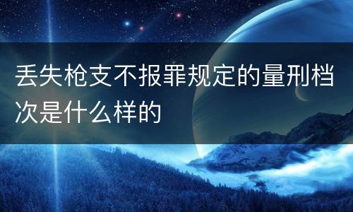 丢失枪支不报罪规定的量刑档次是什么样的