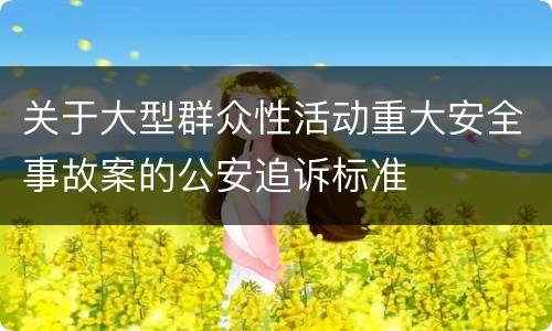 关于大型群众性活动重大安全事故案的公安追诉标准