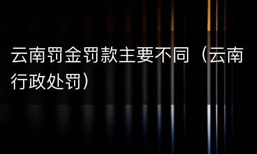 云南罚金罚款主要不同（云南行政处罚）
