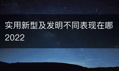实用新型及发明不同表现在哪2022
