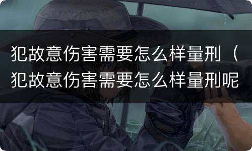 犯故意伤害需要怎么样量刑（犯故意伤害需要怎么样量刑呢）