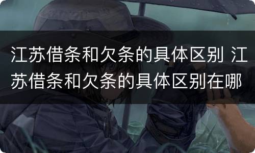 江苏借条和欠条的具体区别 江苏借条和欠条的具体区别在哪