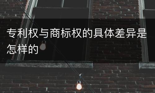 专利权与商标权的具体差异是怎样的
