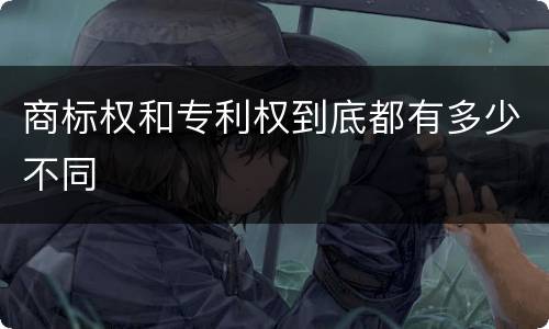 商标权和专利权到底都有多少不同