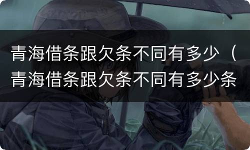 青海借条跟欠条不同有多少（青海借条跟欠条不同有多少条）