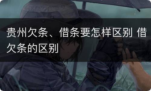 贵州欠条、借条要怎样区别 借欠条的区别