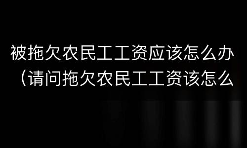 被拖欠农民工工资应该怎么办（请问拖欠农民工工资该怎么办）