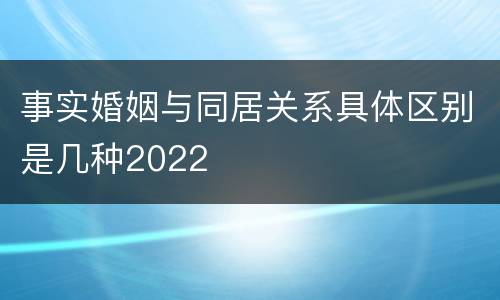事实婚姻与同居关系具体区别是几种2022