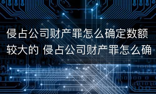 侵占公司财产罪怎么确定数额较大的 侵占公司财产罪怎么确定数额较大的量刑