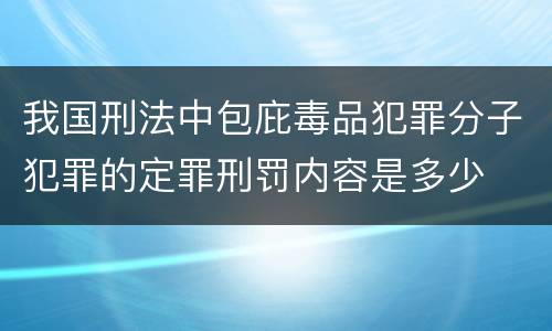 我国刑法中包庇毒品犯罪分子犯罪的定罪刑罚内容是多少