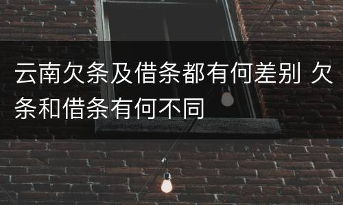 云南欠条及借条都有何差别 欠条和借条有何不同