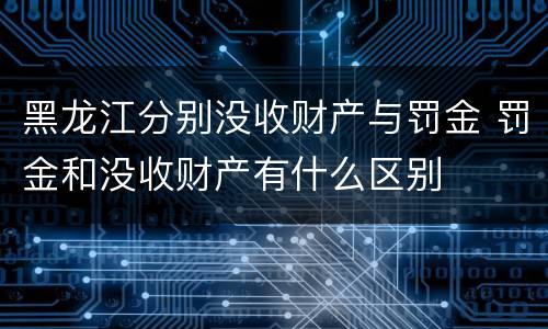 黑龙江分别没收财产与罚金 罚金和没收财产有什么区别