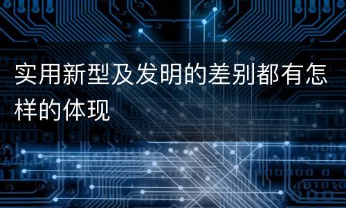 实用新型及发明的差别都有怎样的体现