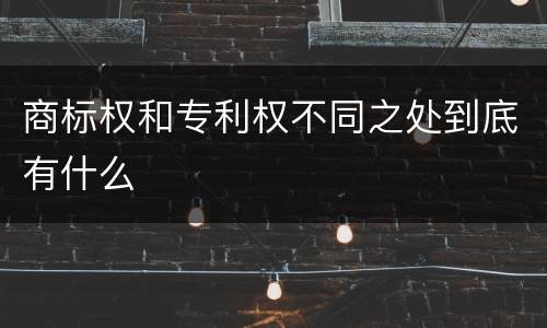 商标权和专利权不同之处到底有什么