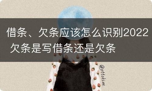 借条、欠条应该怎么识别2022 欠条是写借条还是欠条
