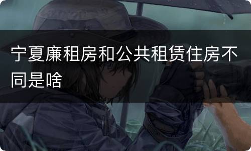 宁夏廉租房和公共租赁住房不同是啥