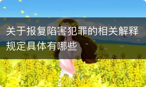 关于报复陷害犯罪的相关解释规定具体有哪些