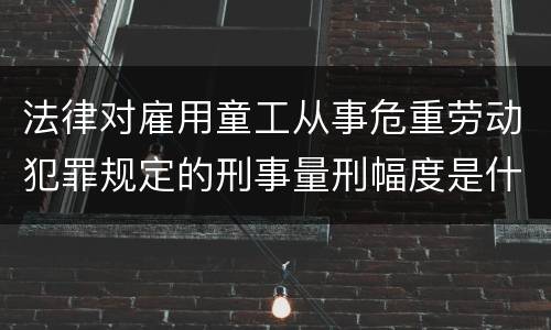 法律对雇用童工从事危重劳动犯罪规定的刑事量刑幅度是什么