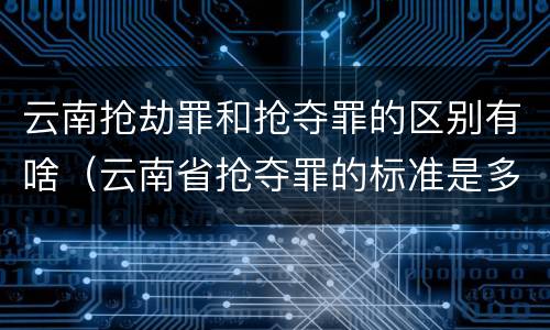 云南抢劫罪和抢夺罪的区别有啥（云南省抢夺罪的标准是多少?）