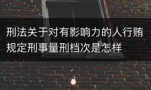 刑法关于对有影响力的人行贿规定刑事量刑档次是怎样