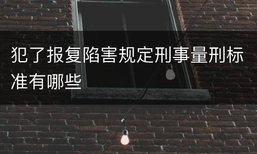 犯了报复陷害规定刑事量刑标准有哪些