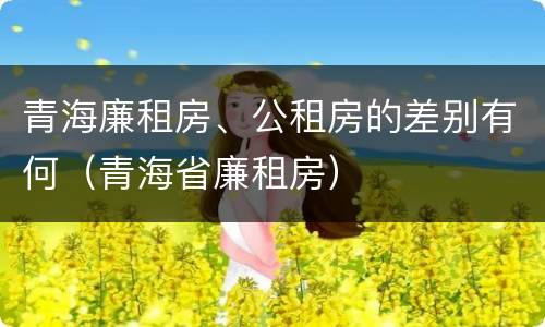 青海廉租房、公租房的差别有何（青海省廉租房）