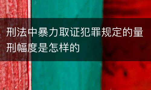刑法中暴力取证犯罪规定的量刑幅度是怎样的