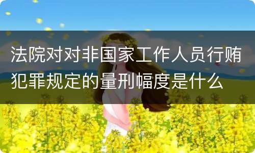 法院对对非国家工作人员行贿犯罪规定的量刑幅度是什么