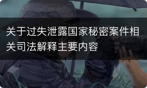 关于过失泄露国家秘密案件相关司法解释主要内容
