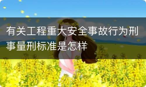 有关工程重大安全事故行为刑事量刑标准是怎样
